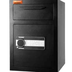 Pengeskabe^2,5 C Depository: Sikkerhedsboks med Drop Slot, adgangskoder og nøgler for ekstra beskyttelse.