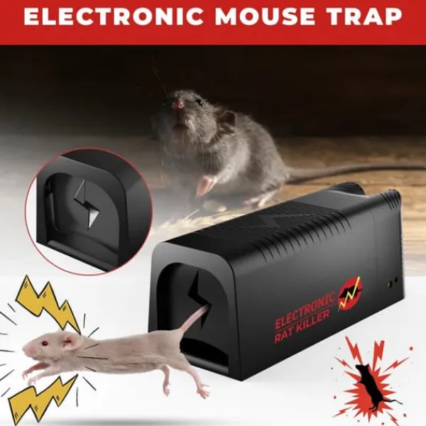 Skadedyrsfælder^8000 High Voltage Electronic Rat Trap Killer Electric Control Zapper Rodent Pest