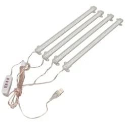Kit Til Plante- & Urtedyrkning^4 hoveder USB-stik Dæmpbar Full Spectrum LED Grow Light med timerfunktion til indendørs sukkulenter - 4000K 168 LED'er