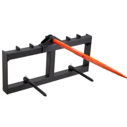 Haveværktøj^49" høspyd med 1600 lbs kapacitet, inkl. 2 stk 17,5" stabilisatorspyd til minilæsser og traktortilbehør. Hurtigmontering.
