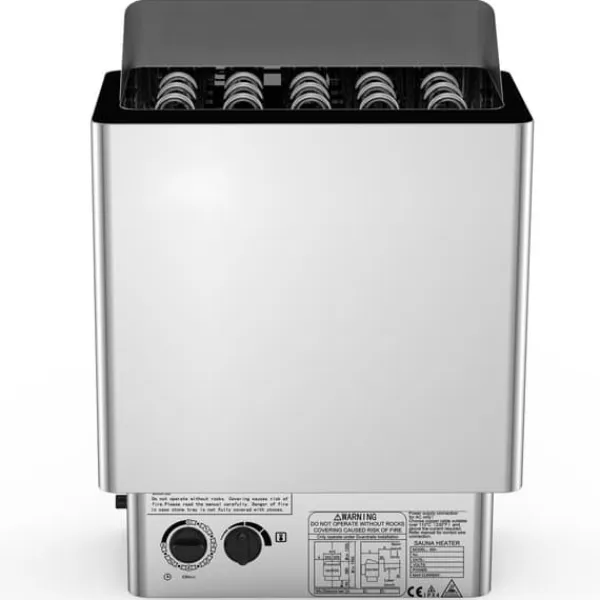 Clearance 9 kW saunaovn 380V-415V, våd&tør elektrisk med indbygget kontrol. Rustfrit stål saunahegn, perfekt til afslapning. Sauna