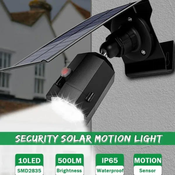 Sikkerhedslamper^10 LED'er Infrarød Sensor Solar Power Dummy Hjem Udendørs Sikkerhedskameraer Fake Surveillcance LED-lys