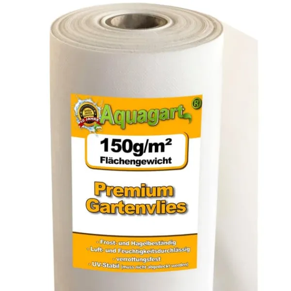 Sale 75 m² Havefleece Ukrudtsbekæmpelsesstof Ukrudtsforing Mulchstof 150 g/m² hvid 2 m bred Haveduge