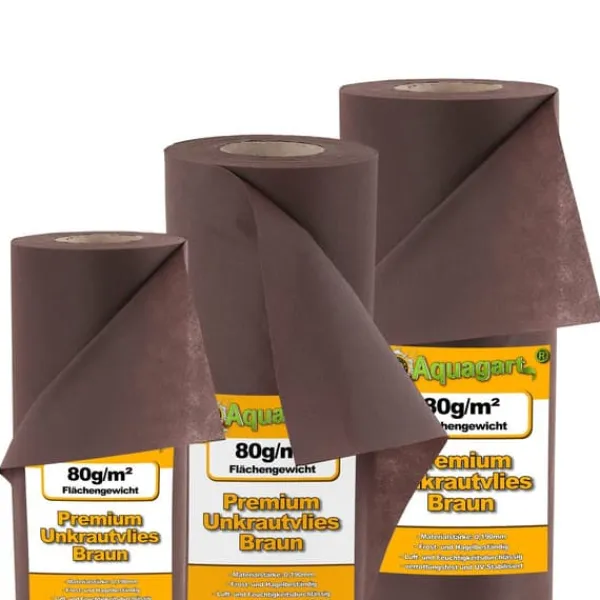 Outlet 280 m² Havefleece Ukrudtsbekæmpelsesstof Mulchstof 80 g 1,6 m bred brun Haveduge