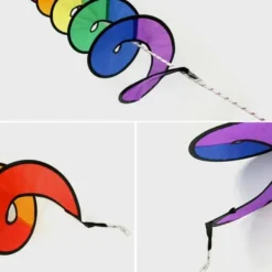 Online 1,6 m Pride Rainbow spiral vind spinner telt flag dekoration Flag & Vindposer