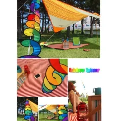 Online 1,6 m Pride Rainbow spiral vind spinner telt flag dekoration Flag & Vindposer