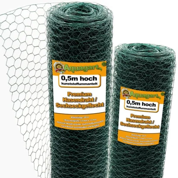 Hot 20 m Sekskantet net Kyllingehegn Kanin wire Kanin gitter Grøn Hare wire 50 cm Haveduge