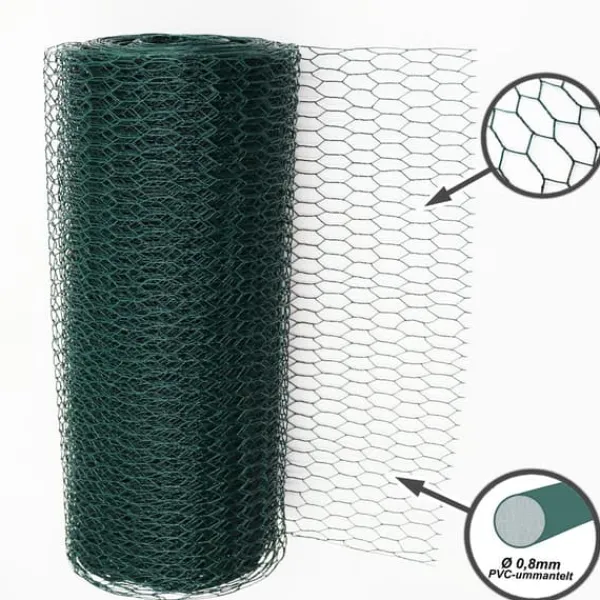 Hot 20 m Sekskantet net Kyllingehegn Kanin wire Kanin gitter Grøn Hare wire 50 cm Haveduge