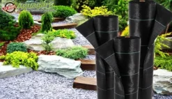 104 m² Ukrudtsbekæmpelsesmembran Ukrudtsforing Mulch liner 100 g 1 m bred Sort Haveduge