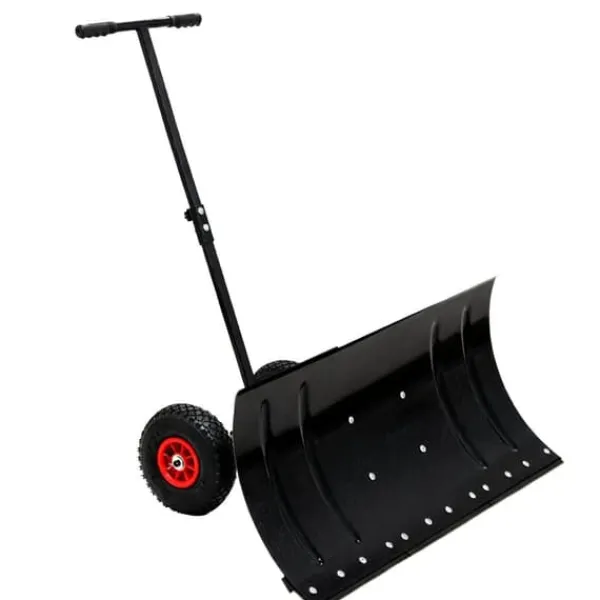 Online 30" metal sneskovl med 15" højde og 2 hjul, justerbart vinkel- og højdehåndtag til nem snerydning, ergonomisk dobbeltrørsdesign Snerydning