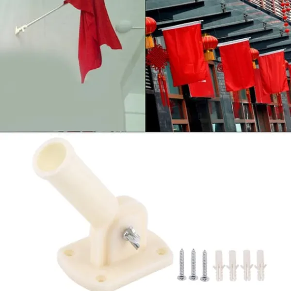 Flag & Vindposer^30 mm diameter justerbar plastik vægmontering flagstangholder flagstangsbeslag vindsokkel