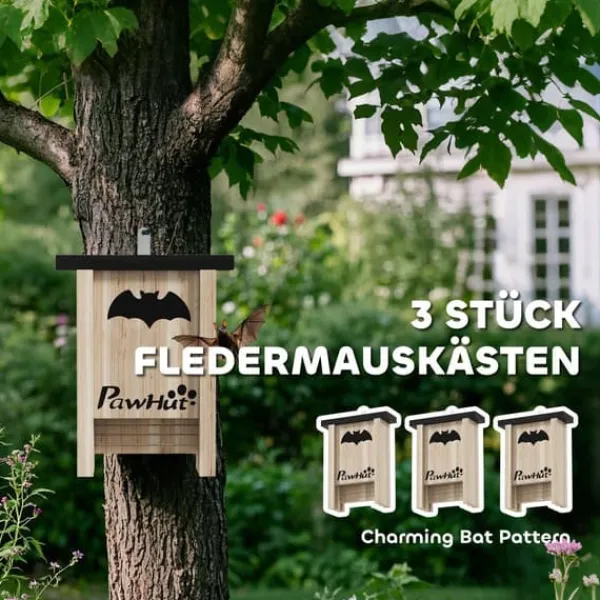 Hot 3 pakker flagermusreder, flagermuskasser til haver, frugthaver, gårde, nem ophængning, 18 x 6 x 22,5 cm Til Fugle & Småvildt