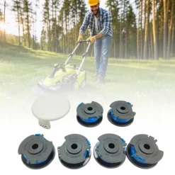 Havemaskiner^6+1 reservespole og hætte til Ryobi trimmer