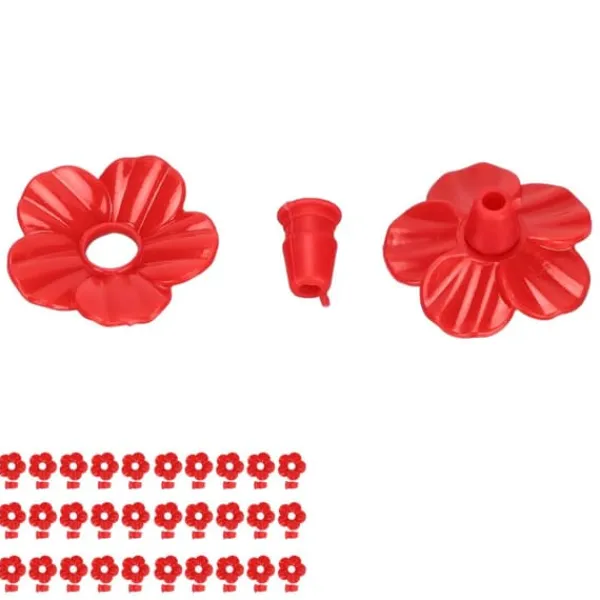 Til Fugle & Småvildt^30 set Hummingbird Feeder Blommor Flerfärgad Unik utbytbar Hummingbird Bird Feeder Blomma Tillbehör Röd