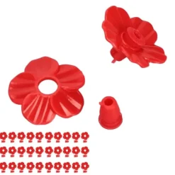 Til Fugle & Småvildt^30 set Hummingbird Feeder Blommor Flerfärgad Unik utbytbar Hummingbird Bird Feeder Blomma Tillbehör Röd