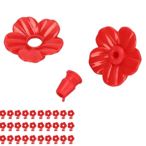 Til Fugle & Småvildt^30 set Hummingbird Feeder Blommor Flerfärgad Unik utbytbar Hummingbird Bird Feeder Blomma Tillbehör Röd
