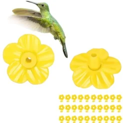 Outlet 30 set Hummingbird Matare Blommor Flerfärgad Unik Utbytbar Hummingbird Fågel Matare Blom Tillbehör Gul Til Fugle & Småvildt