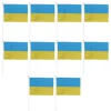 Flag & Vindposer^10 set Ukraina handhållna flaggor Polyester blekningsbeständig mini lättvikts Ukraina handhållen stickflagga 11.0-11.8x7.9in
