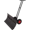 Snerydning^30" sneskovl med hjul, justerbar vinkel og højde, ergonomisk håndtag, kulstofstålklinge til nem frysning af indkørsler og gangbroer