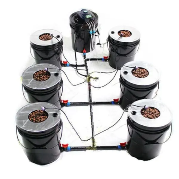 Outlet 7 Spand Hydroponisk System, Effektiv Vandbrug,sort Kit Til Plante- & Urtedyrkning