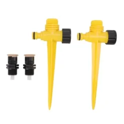 New 2 sæt 360 graders roterende havesprinkler jordstik type McGonagall sprinklerhoved til drypvanding grøn køling Vanding