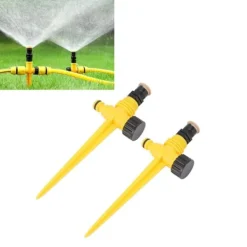 New 2 sæt 360 graders roterende havesprinkler jordstik type McGonagall sprinklerhoved til drypvanding grøn køling Vanding