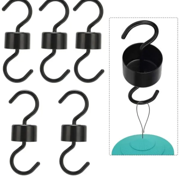 Til Fugle & Småvildt^5 st Fågelmatarkrokar Svart ABS Robust Enkel installation Vackra Myrförebyggande krokar för trädgård