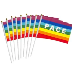 Flag & Vindposer^50/100 st Mini Peace Flag Rainbow Pacifist Flag Handhållen Polyester Peace Flagga