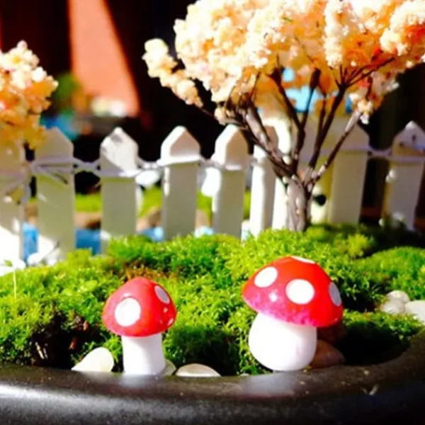 Havedekorationer^50 st Mini svampdekoration Miniatyrträdgårdshantverk liten konstgjord svamp