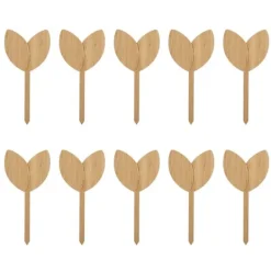 Havedekorationer^10 st Växtetiketter Bambu Material Lätt att skriva 1/8 i tjocklek Dekorativa trädgårdsmarkörer för trädgårdsmästare Bladform