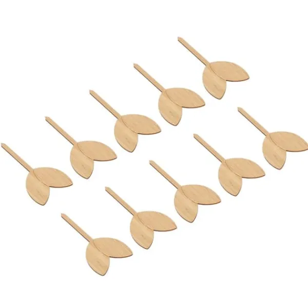 Havedekorationer^10 st Växtetiketter Bambu Material Lätt att skriva 1/8 i tjocklek Dekorativa trädgårdsmarkörer för trädgårdsmästare Bladform