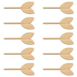 Havedekorationer^10 st Växtetiketter Bambu Material Lätt att skriva 1/8 i tjocklek Dekorativa trädgårdsmarkörer för trädgårdsmästare Bladform