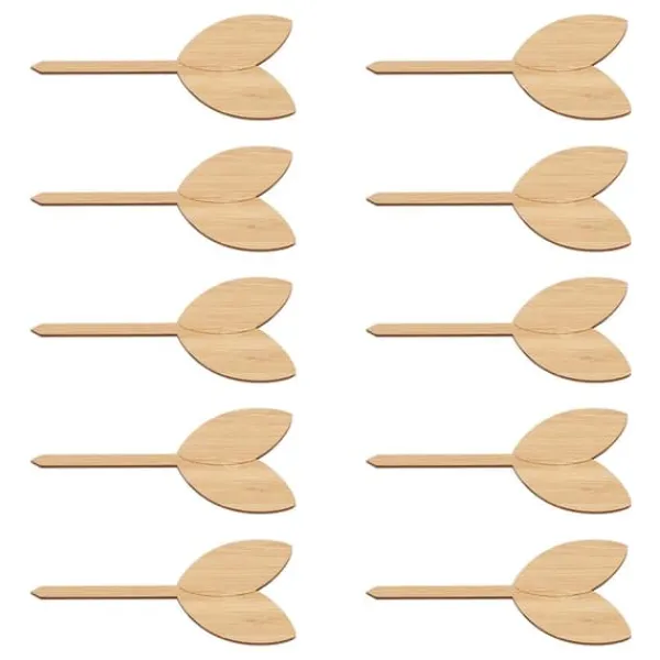 Havedekorationer^10 st Växtetiketter Bambu Material Lätt att skriva 1/8 i tjocklek Dekorativa trädgårdsmarkörer för trädgårdsmästare Bladform