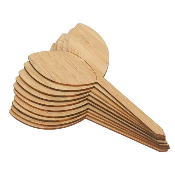 Havedekorationer^10 st Växtetiketter Bambu Material Lätt att skriva 1/8 i tjocklek Dekorativa trädgårdsmarkörer för trädgårdsmästare Bladform
