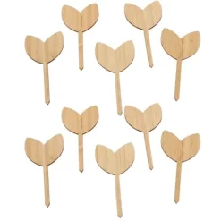 Havedekorationer^10 st Växtetiketter Bambu Material Lätt att skriva 1/8 i tjocklek Dekorativa trädgårdsmarkörer för trädgårdsmästare Bladform