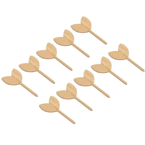 Havedekorationer^10 st Växtetiketter Bambu Material Lätt att skriva 1/8 i tjocklek Dekorativa trädgårdsmarkörer för trädgårdsmästare Bladform