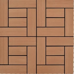 Havedekorationer^11 stk. Brune 30 x 30 cm dækningsfliser WPC 1 m2 - - Home & Living