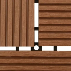Havedekorationer^11 stk. Brune 30 x 30 cm dækningsfliser WPC 1 m2 - - Home & Living