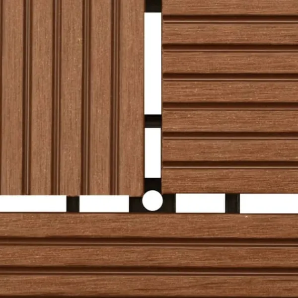 Havedekorationer^11 stk. Brune 30 x 30 cm dækningsfliser WPC 1 m2 - - Home & Living