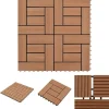 Havedekorationer^11 stk. Brune 30 x 30 cm dækningsfliser WPC 1 m2 - Gulve