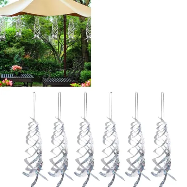 Insektmiddel & Dyreafvisende Middel^6 STK Fugleafvisende Reflektor Sølv Spiral Fugleafvisende Ark Skræmmefugleværktøj til Farm Garden