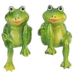 New 2 stk. harpiks frøer statue udendørs have dekoration skulptur til hjemmet skrivebord have ornament Havedekorationer
