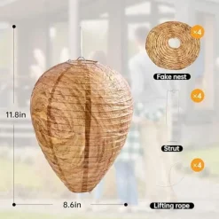 Insektmiddel & Dyreafvisende Middel^4 stk Hveps fælder giftfri papirlokkemad, afskrækkende for bier - Hvepsebo