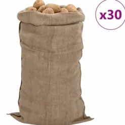 Havekurve^30 stk. jutesække 100% jute – Alsidige og slidstærke | Størrelse: 65x135 cm | Vægt: 340 g/m2