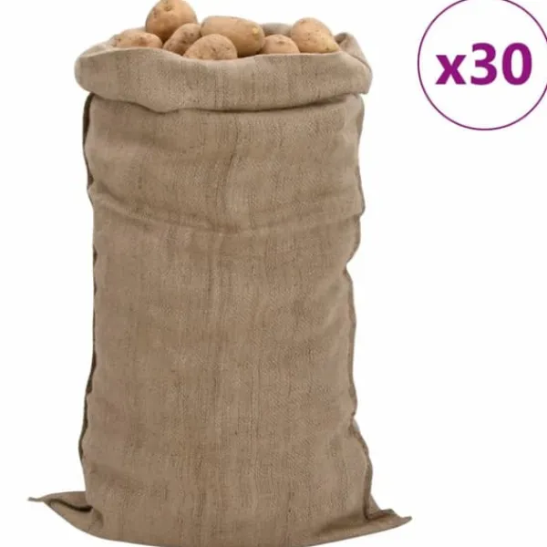 Havekurve^30 stk. jutesække 100% jute – Alsidige og slidstærke | Størrelse: 65x135 cm | Vægt: 340 g/m2