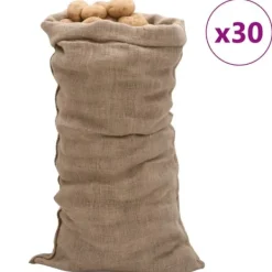 30 stk. jutesække - Multifunktionelle opbevaringssække | Størrelse: 65x135 cm | Materiale: 100% jute Havekurve