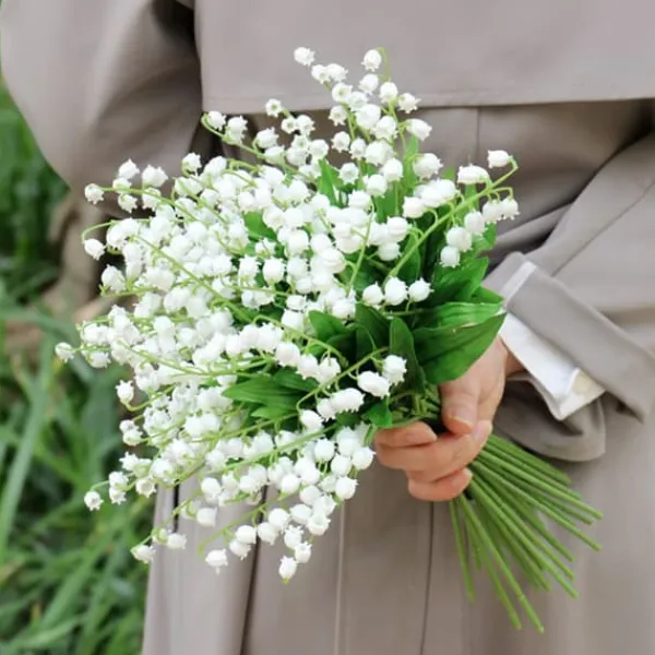 Blomster^10 stk. kunstig liljekonval høj simulering falsk blomst til hjemmebryllupsdekoration