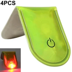 4 stk LED-lys Magnetiske Clips Sikkerhed Løbenat Campingaktiviteter - Fluorescerende Sikkerhedslamper