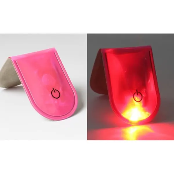 Sikkerhedslamper^4 stk LED-lys Magnetiske Clips Sikkerhed Løbenat Campingaktiviteter - Lyserød