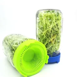 Kit Til Plante- & Urtedyrkning^4 stk. let skylle- og afdrypningsvenlige plastikspirelåg til brede krukker